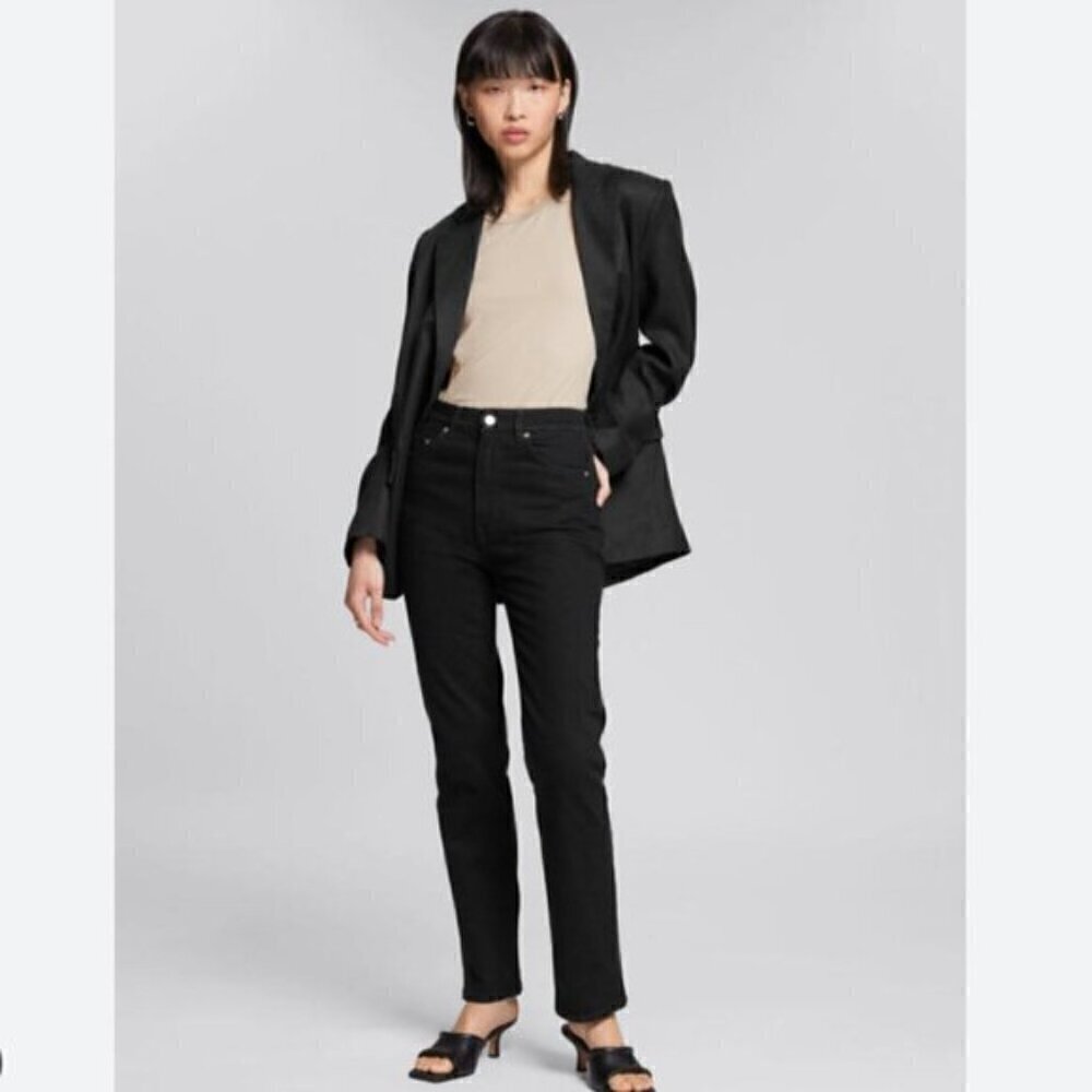 & Other Stories Black Favourite Cut Straight Leg Jeans Size 24
